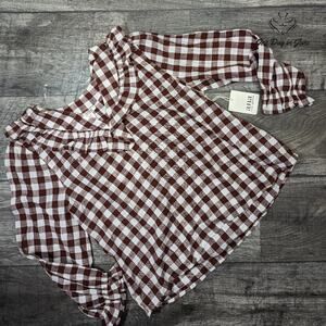 A.n.a Ruffle Collar Long Sleeve Top Size S